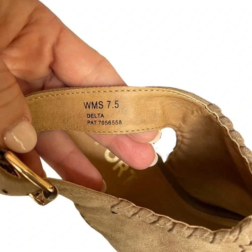 REPORT Espadrille Peep Toe Wedges size 7.5